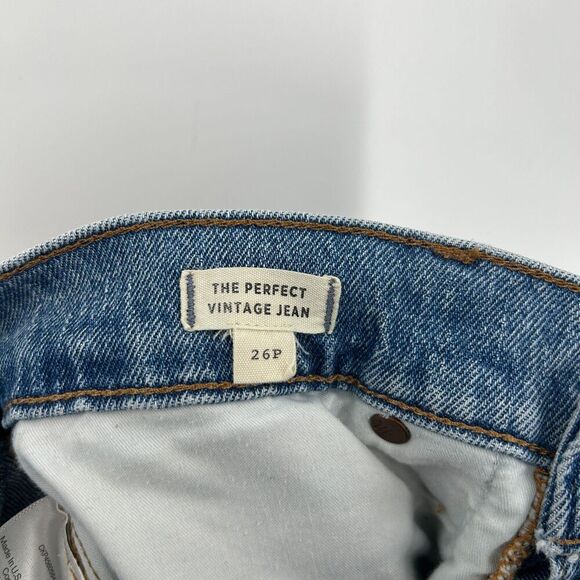 MADEWELL The Perfect Vintage Jeans Raw Hem High Rise Rigid Denim Size 26 Petite - Picture 11 of 12